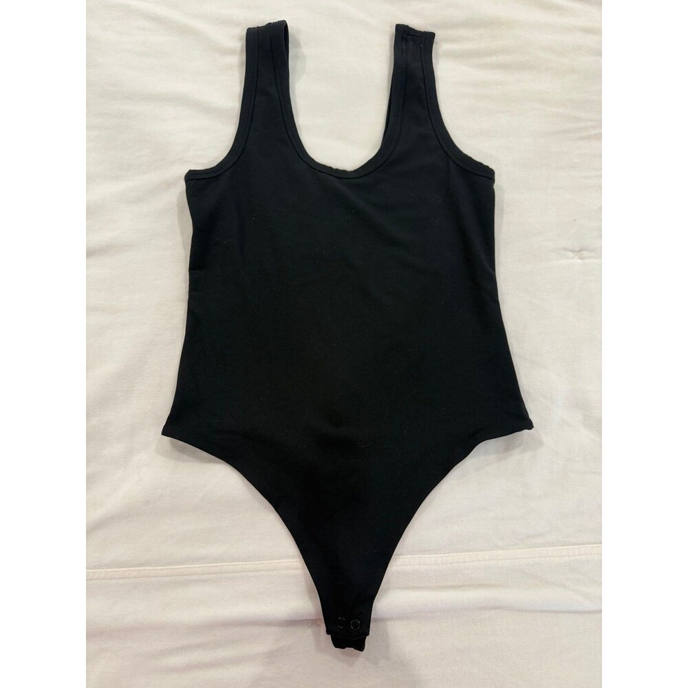 Nuuds Black Scoop Neck Tank Bodysuit M